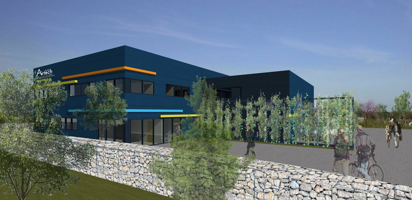 Cirrus Construction bâtiment activité Airtech Oenomega Vendargues