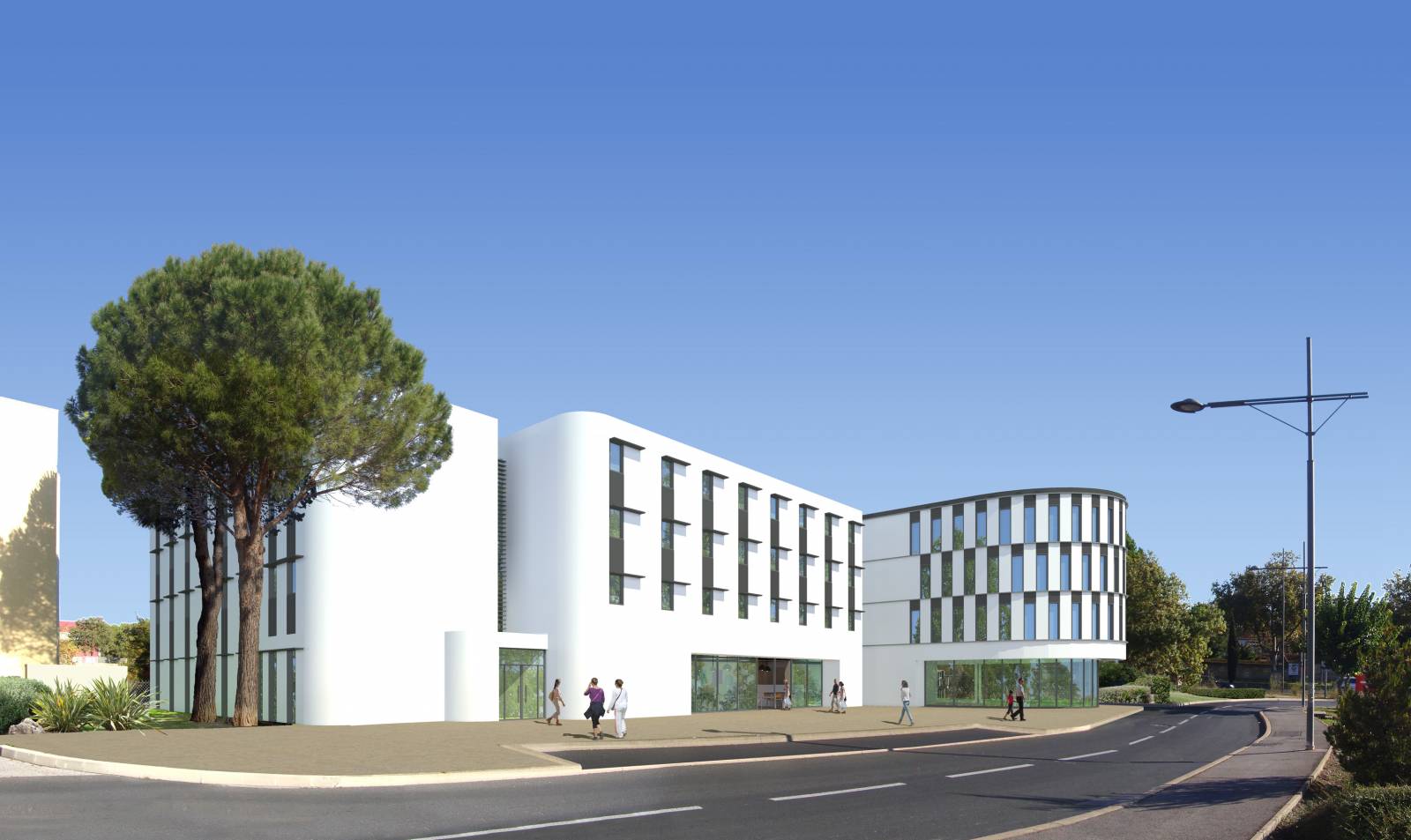 Cirrus Construction bâtiment hôtel bureaux restaurant Parc de la Lyre Montpellier