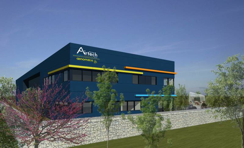 Cirrus Construction bâtiment activité Airtech Oenomega Vendargues